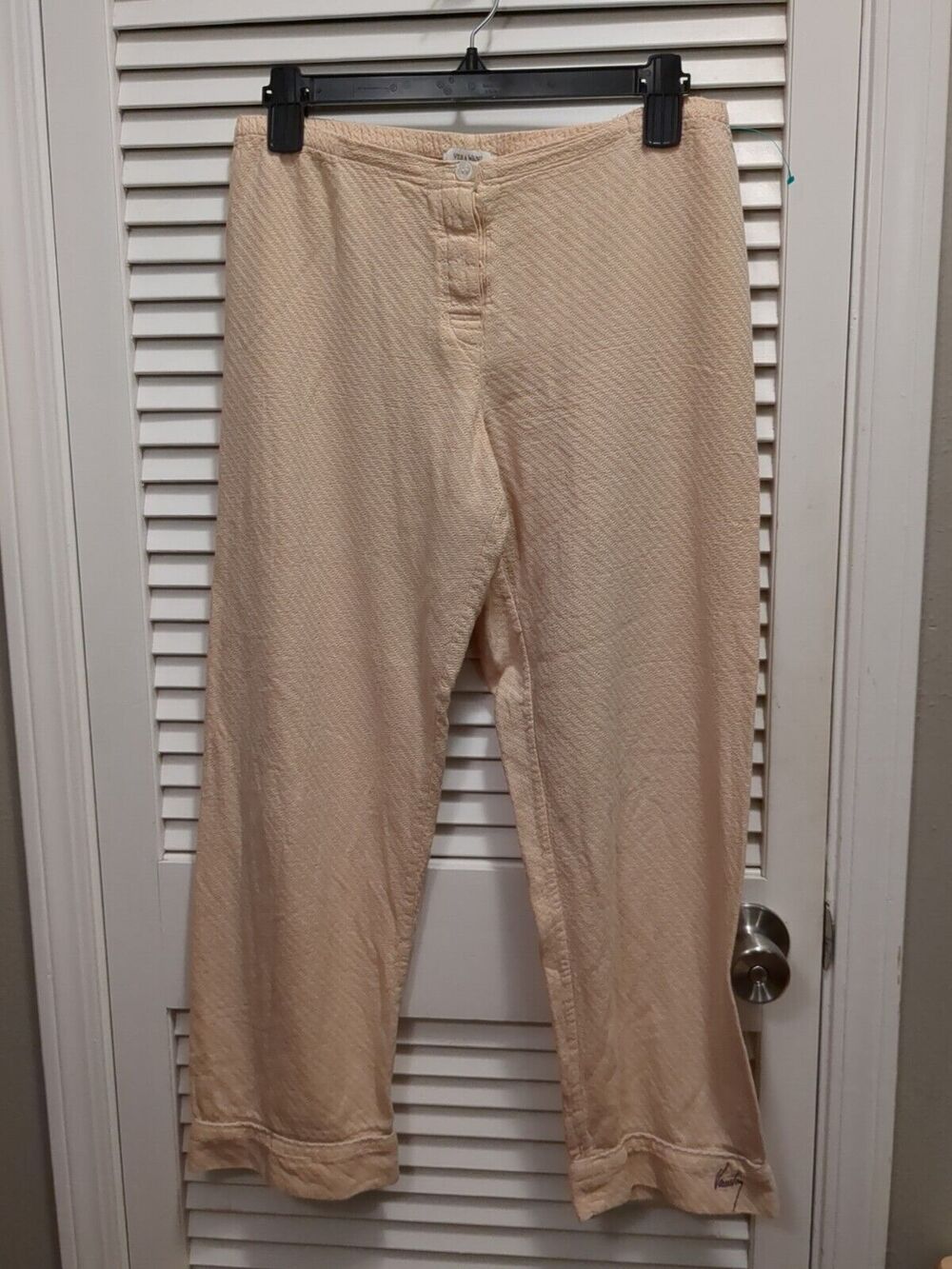 Vera Wang Pajama Pants Bottoms Tan Beige Nude Lightweight Cotton Women's Size S